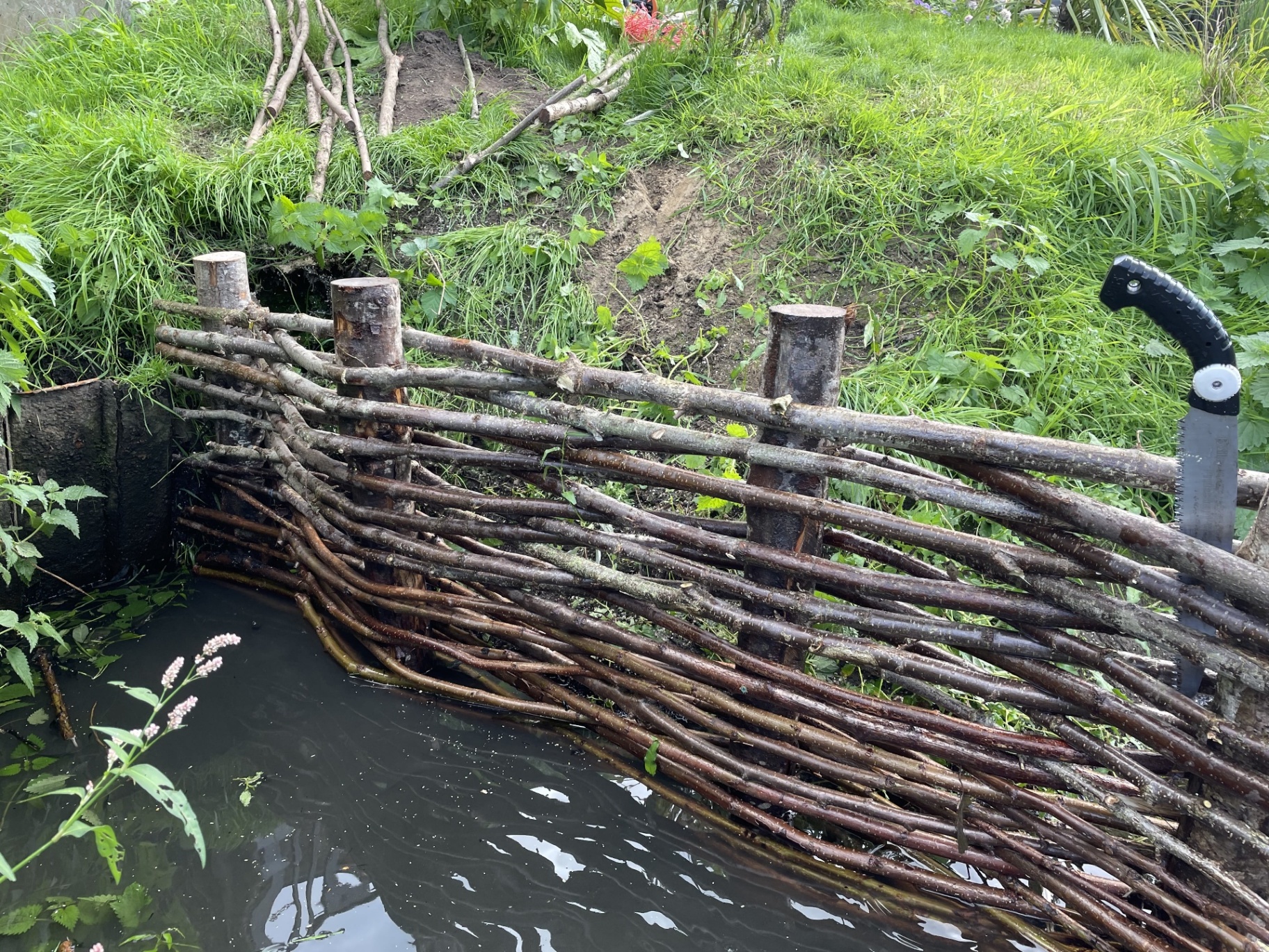 Chestnut & hazel revetment